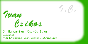 ivan csikos business card